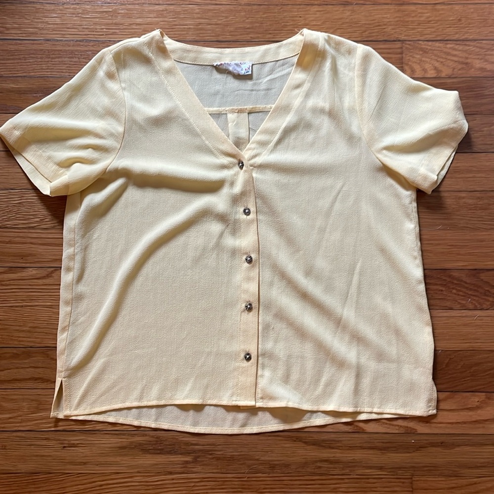 Yellow Button Down Blouse